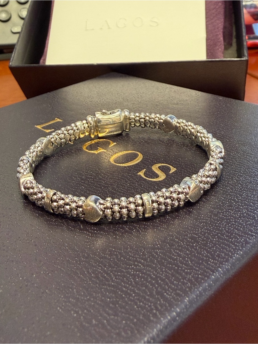 Brand New LAGOS Kinder Child’s First Caviar Bracelet – Sterling Silver